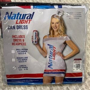 Natural Light Beer Can Dress Costume L/XL